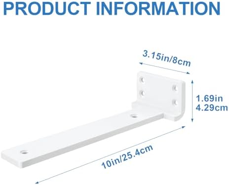 Heavy Duty Shelf Brackets, 10 inch 6 Pack Hidden L Brackets, 5mm Thick White ...