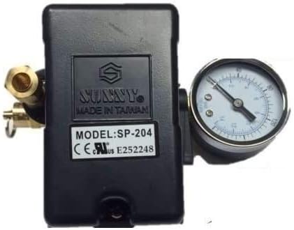 25 AMP Air Compressor Pressure Switch 4 Port 145-175 PSI w/Side Mount 0-200 P...