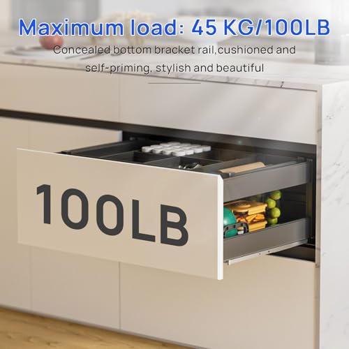 22 Inch Soft Close Undermount Drawer Slides for Frameless Cabinets