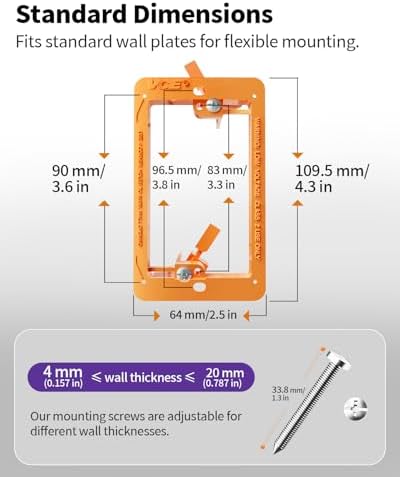 VCELINK Low Voltage Mounting Bracket, Flush Low Voltage Box, Orange 25-Pack