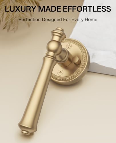 Amerdeco 6 Pack Champagne Bronze Privacy Interior Door Handles