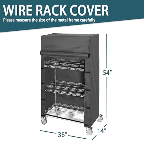 Waterproof Shelving & Rack Cover, Fits 36"x14"x 54" Wire Rack