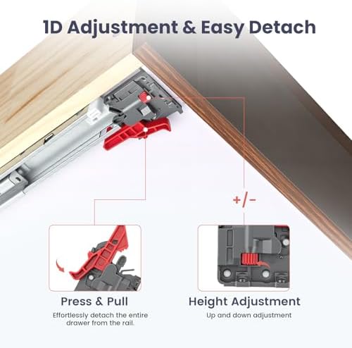 homdiy 21 Inch Undermount Soft Close Drawer Slides Hidden Rails 1 Pair