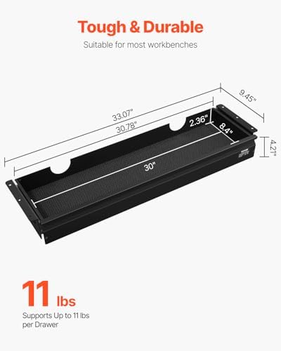 VEVOR Under Desk Drawer Slide Out, 33inch Under Desk Mounted Pull-out Drawer ...