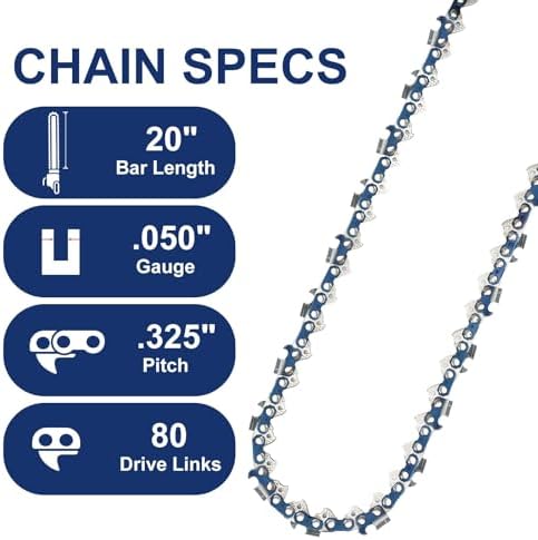 4 Pack 20 Inch Chainsaw Chain.325".050" 80DL Fit Husqvarna 450 Ranc...