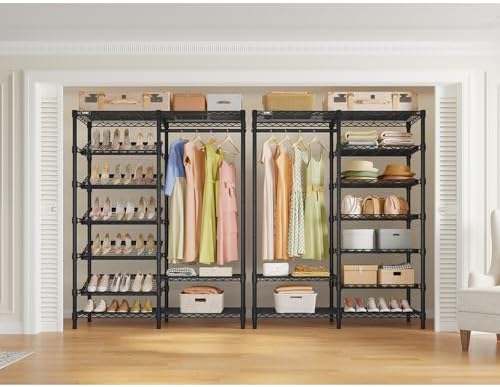VIPEK S20 Heavy Duty Clothes Rack with 7-Tiers Shoe Shelves, Black