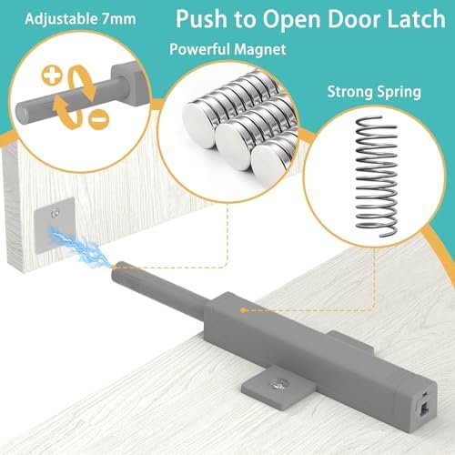Cabinet Push Open Hardware, Jiayi Strong Spring Magnetic Cabinet Latches, Lar...