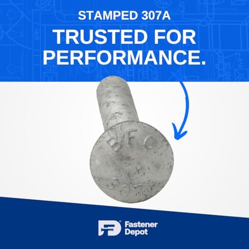 1/2"-13 x 4-1/2" (25 Sets) Hot Dipped Galvanized Carriage Bolt Kit ...