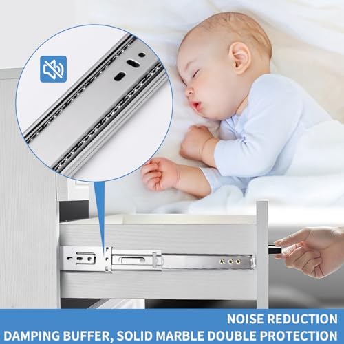 16 inch Drawer Slides 4 Pairs (8pcs) Soft Self Close Full Extension Ball Bear...