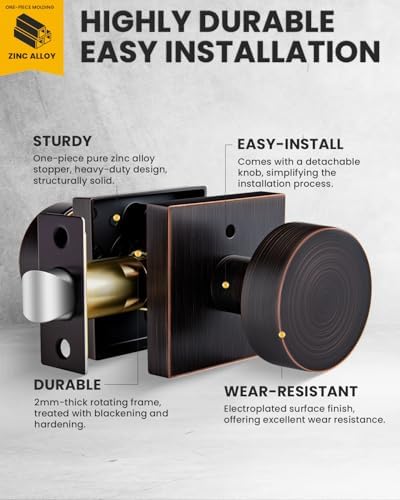 Goldenwarm Oil Rubbed Bronze Door Knobs Interior Privacy Door Knobs 6 Pack