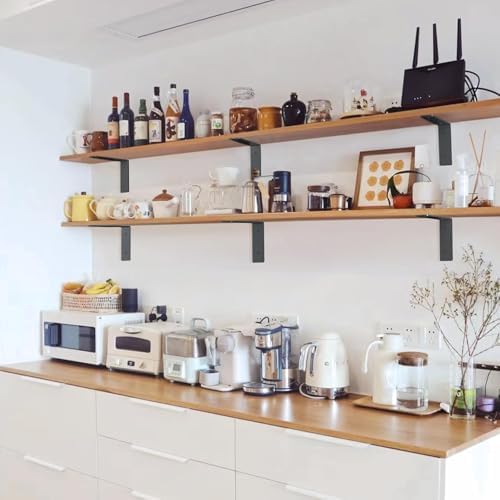 Heavy Duty Shelf Brackets 10 Inch, 6 Pack Floating Shelf Brackets, L Wall She...