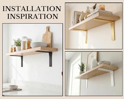 4 Pack Heavy Duty White Shelf Brackets 12 Inch by Balin Designs – Decorative ...