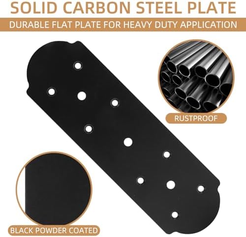 I Shape Steel Flat Bracket, 4 Pcs 10" X 3" Flat Fixing Mending Plat...