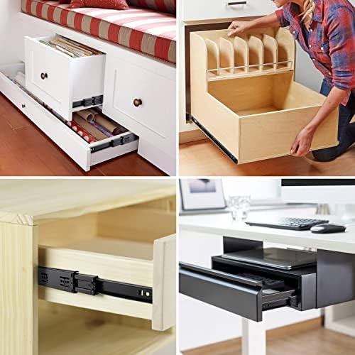 homdiy 10 Pair Soft Close Drawer Slides 22 Inch,Heavy Duty Side Mount Rails