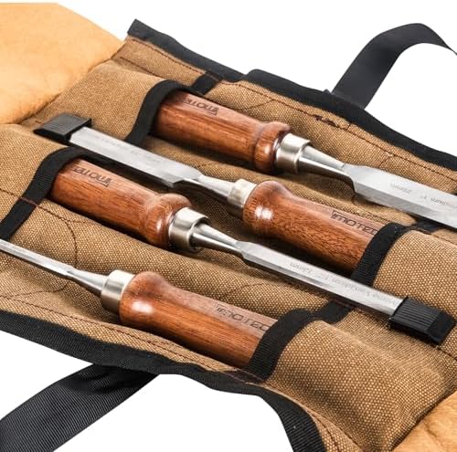 4-Piece Wood Chisel Set for Woodworking, Sharp CR-V Steel Blades