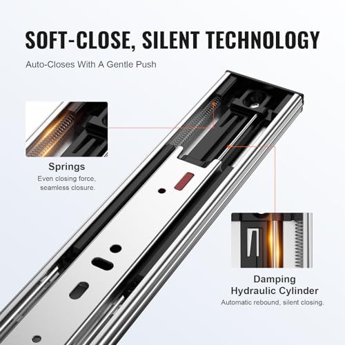 VEVOR Soft Close Drawer Slides 10 Pairs 14 Inch, Heavy Duty Full Extension Si...