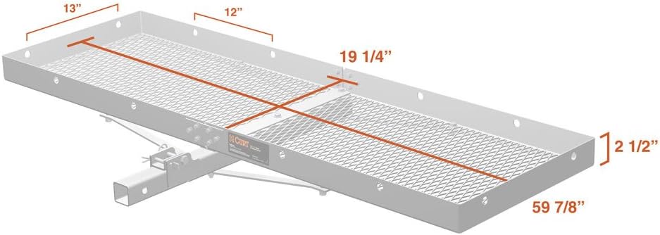 CURT 18100 Tray-Style Trailer Hitch Cargo Carrier, 500 lbs. Capacity, 60-Inch...