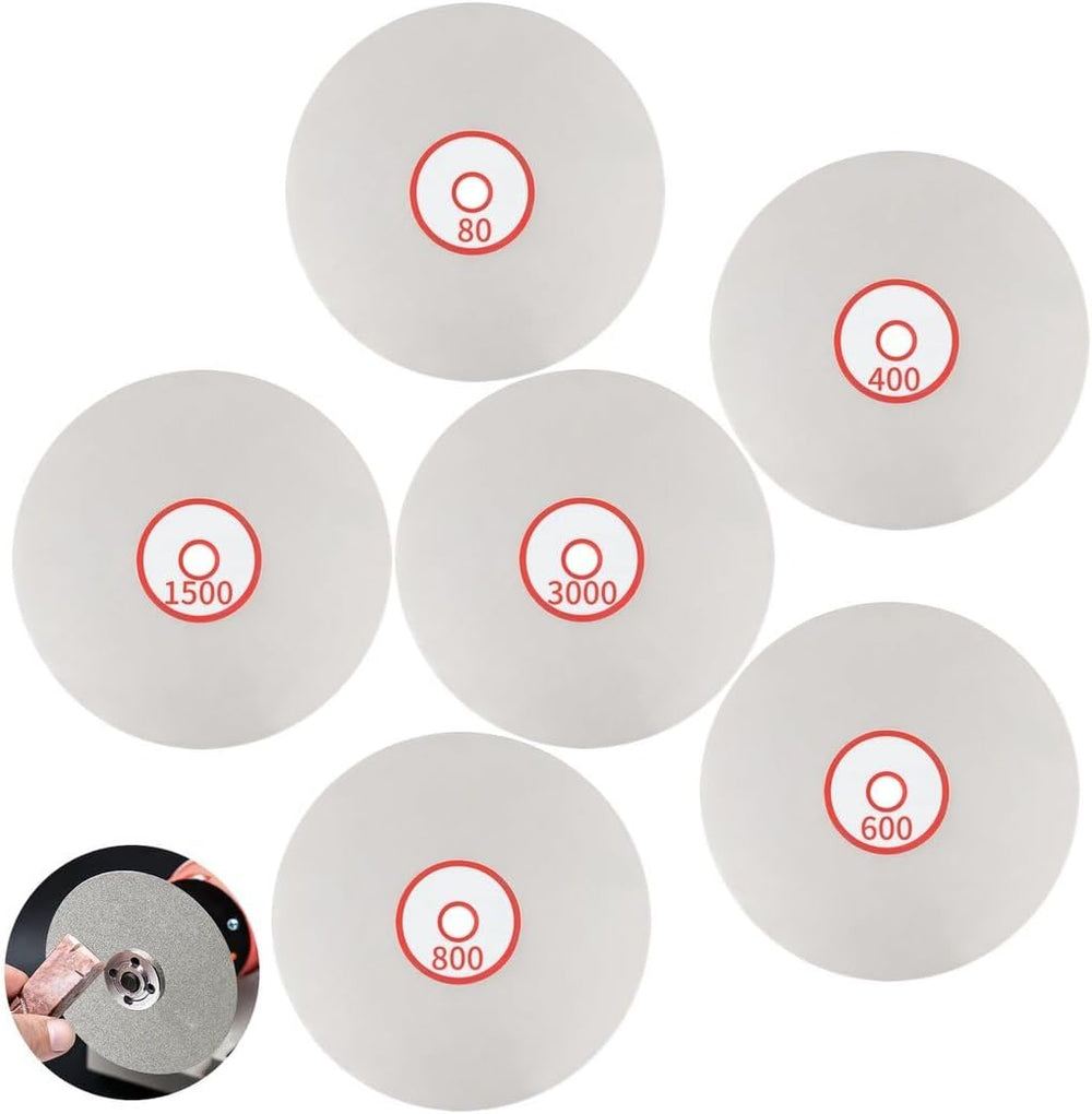 Homaisson 6 PCS Diamond Polishing Disc Set, 6 Inch Diamond Flat Lap Discs, 80...