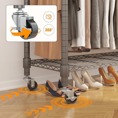BATHWA Clothes Racks for Hanging Clothes, 25 mm tube Heavy Duty 47.3"W x...