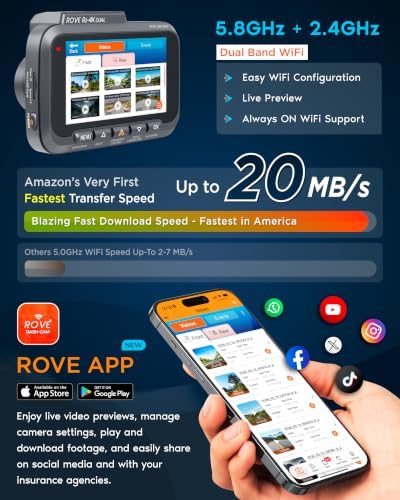 ROVE R2-4K DUAL Dash Cam Front and Rear with Ultimate Hardwire Kit