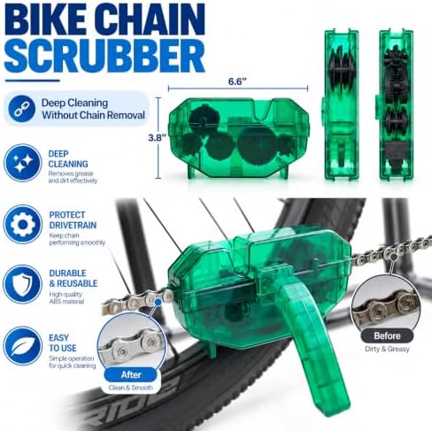 Bike Cleaning Kit, 13-Piece with Degreaser, Lube & Chain Scrubber