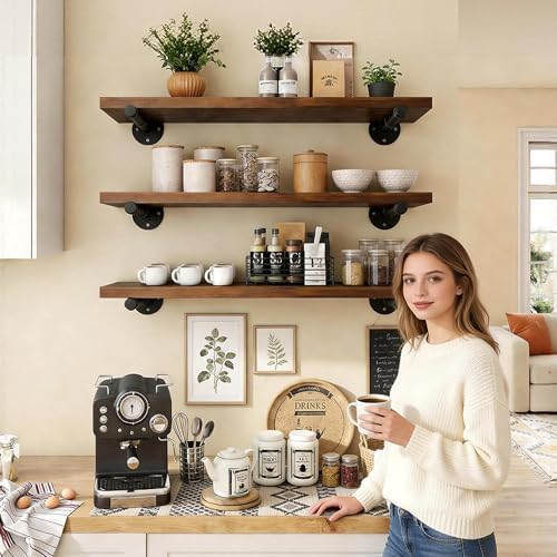 IAE Wall Mounted Closet Rod,Industrial Pipe Clothes Rack,Closet Hanging Bar (...