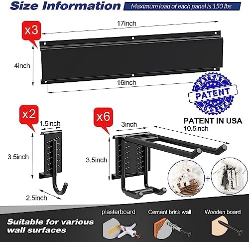 Sttoraboks Garage Wall Organizer, Heavy Duty Tool Hangers for Garage Wall wit...