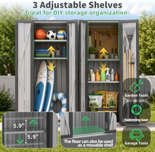 AECOJOY Outdoor Storage Cabinet Waterproof, 70" Vertical Tall with Base