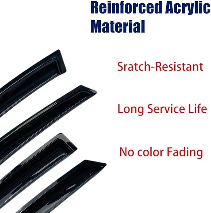 94514 Side Window Visor Wind Vent Deflector, Dark Smoke Window Shade fit