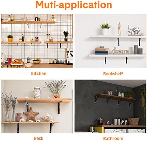 Nuogo 40 Pcs 8" L X 5" H Metal Shelf Brackets L Shape Bulk with Har...