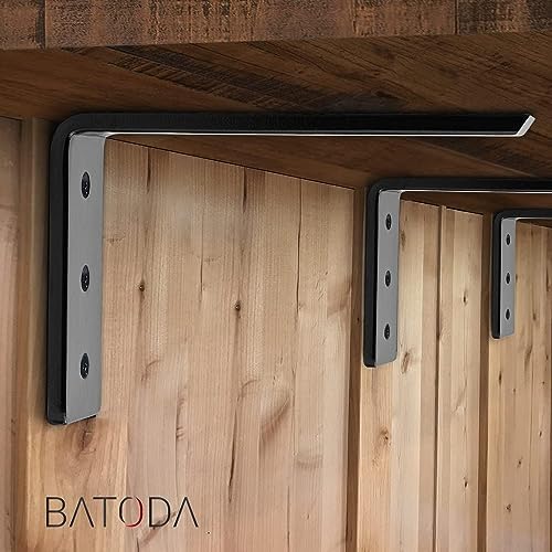 BATODA 10” Countertop Support Steel Brackets (2 PCS), Heavy Duty L Bracket