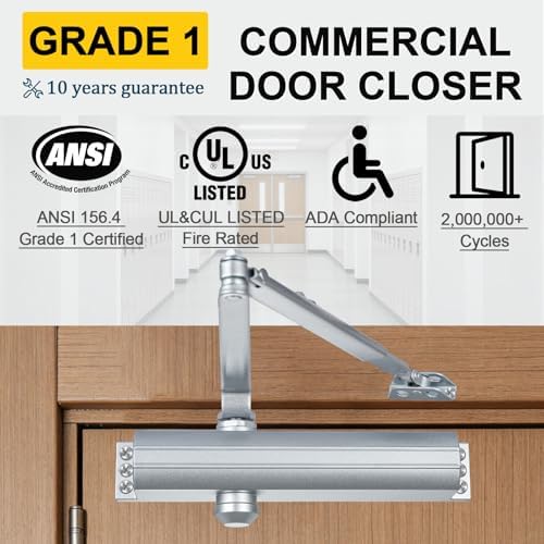 Grade1 Commercial Door Closer, Super Heavy Duty Hydraulic Closer