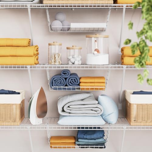 ClosetMaid Hideaway Hanging Wire Shelf for Closets, Pantries, Laundry Rooms, ...