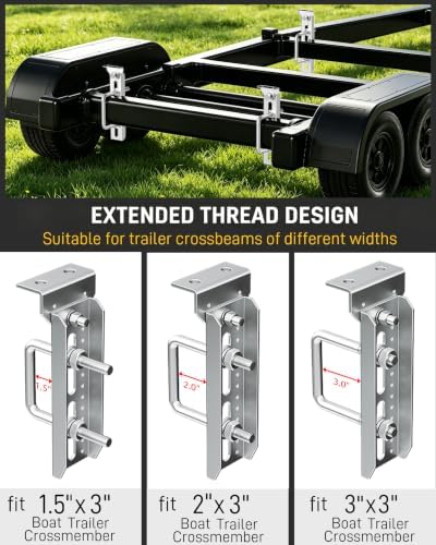 Wyckoff 8" Boat Trailer Bunk Bracket 4-Pack,Heavy Duty Galvanized Swivel