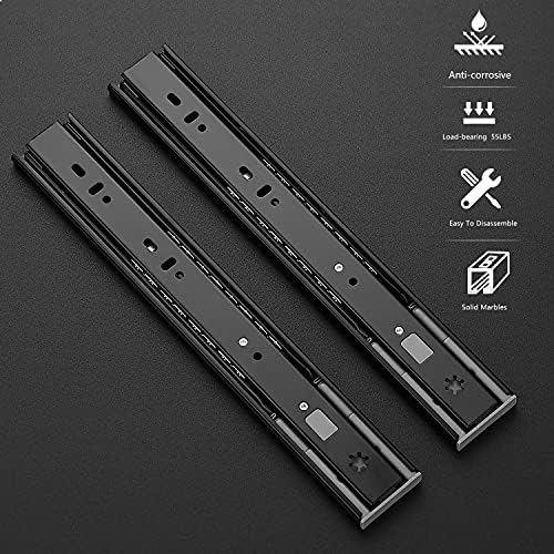 Ravinte Matte Black Soft Close Drawer Slides 12 Inch 5 Pairs 10 Pack