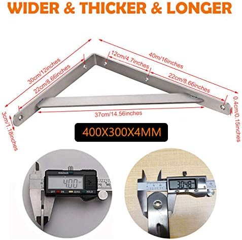 CLT Shelf Bracket 16” x 12" Max Load: 550 lb Heavy Duty Stainless Steel ...