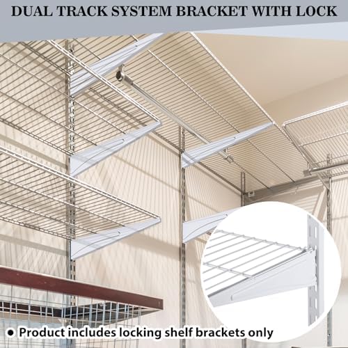 Wonderjune 6 Pcs Adjustable Locking Shelf Bracket 16 Inch Shelf Brackets Heav...