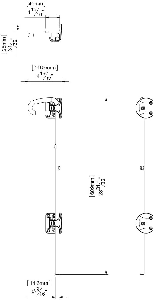 D&D TECHNOLOGIES QB224 Q-Bolt Drop Bolt, Padlockable with Padlock Storage...