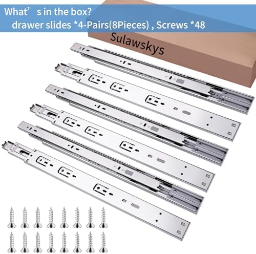 14 inch Drawer Slides 4 Pairs (8pcs) Soft Self Close Full Extension Ball Bear...