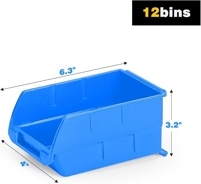 Ultrawall Wall Mounted Storage Bins, Plastic Hanging Storage Organizer Bins
