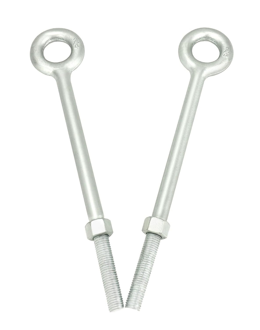 QWORK Eye Bolt with Nuts, 3/4'' x 12" Galvanized Eye Bolt, 2 Pack