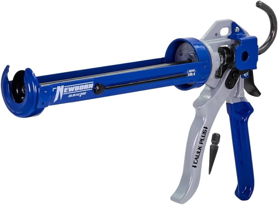 Newborn 250 Super Smooth Rod Caulking Gun - Revolving Steel Frame | 18:1 Thru...