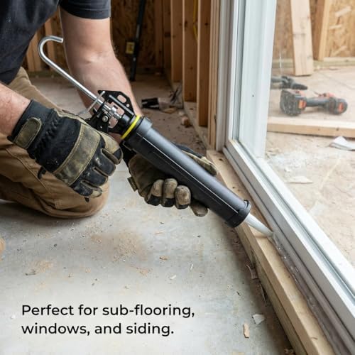 112 Series Manual Caulking Gun - 29 oz Cartridge Dispenser, 12:1Thrust Ratio,...