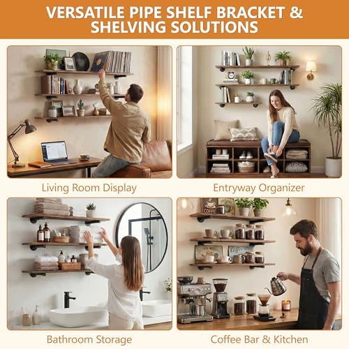 IAE Wall Mounted Closet Rod,Industrial Pipe Clothes Rack,Closet Hanging Bar (...