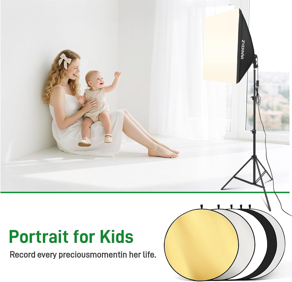 Photography Lighting kit with Backdrops, 8.5x10ft Backdrop Stands, Zyernar LE...