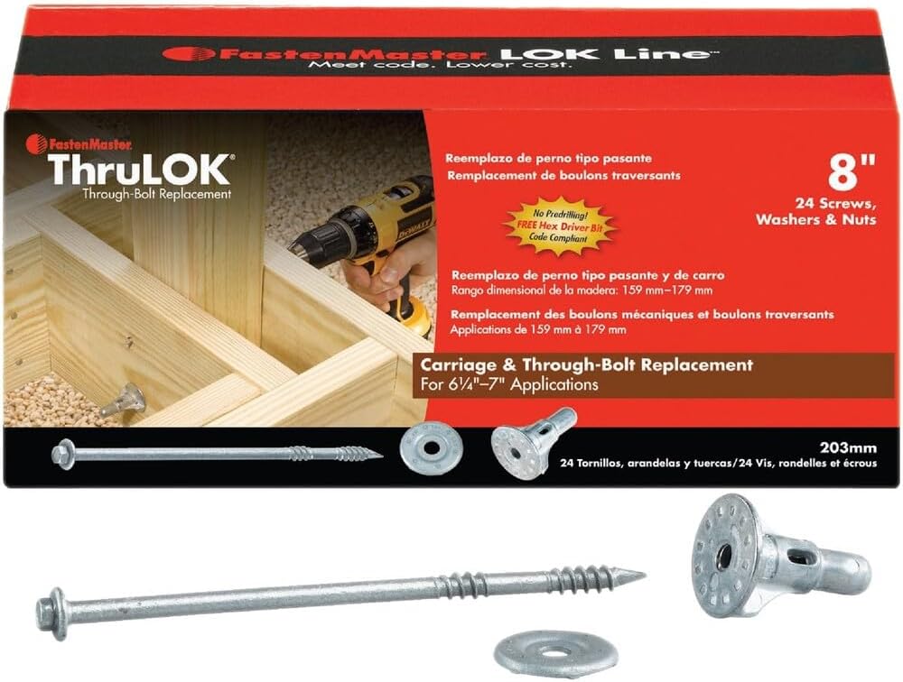 FastenMaster FMTHR008-24 ThruLOK Screw Bolt Fastening System, 8 Inches, 24-Co...