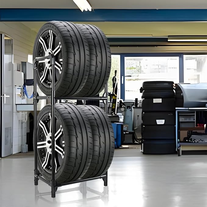 Hershii Tire Storage Rack Standing Garage Storage Shelf Organizer