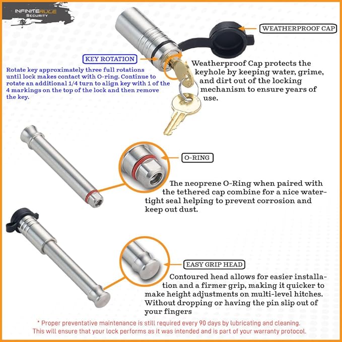 61671 | 3 Pack, Keyed Alike, Receiver Locks