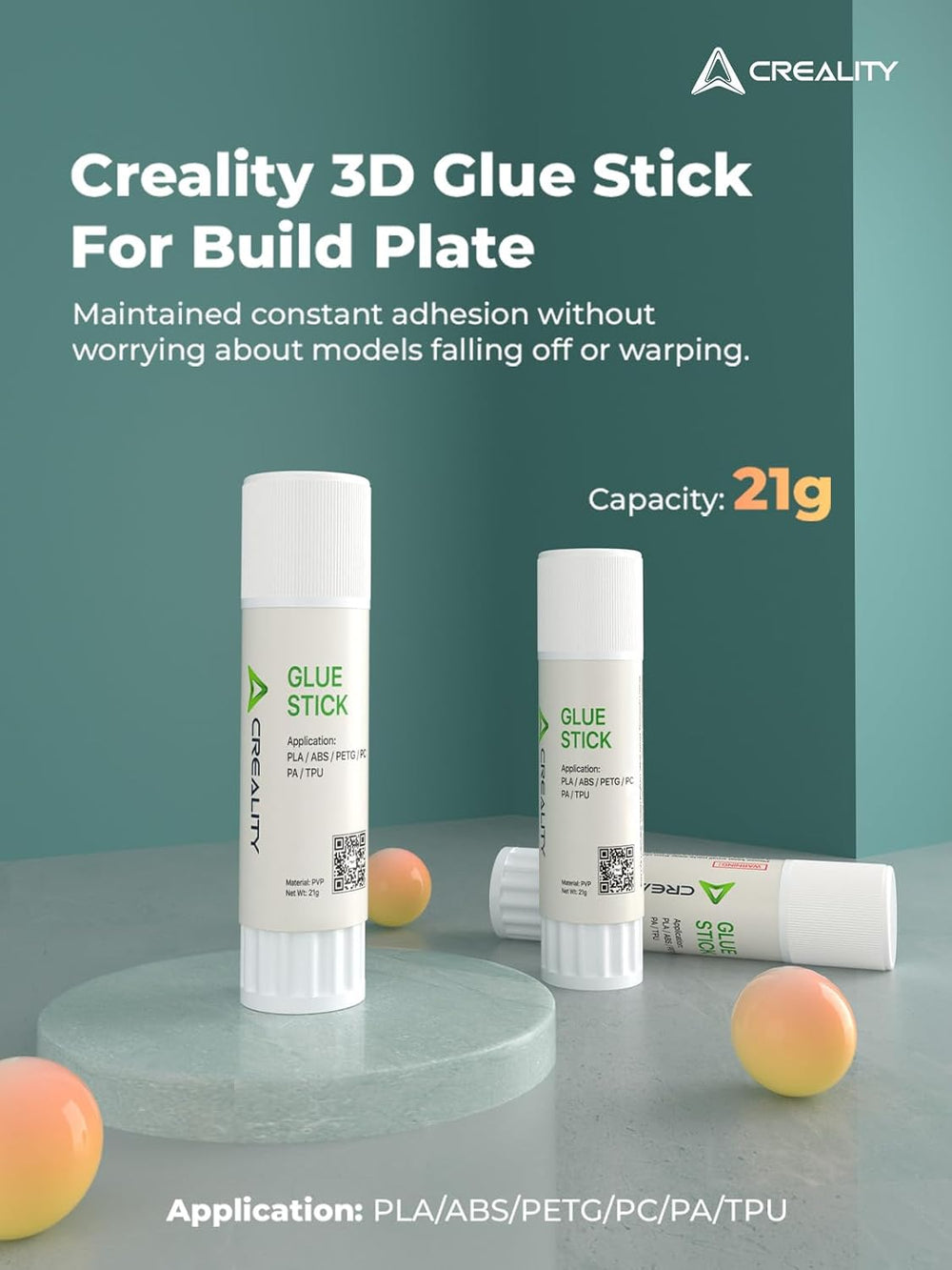 Creality 3D Printer Glue Sticks for Hot Bed, PVP Solid Adhesive Anti-Warping ...