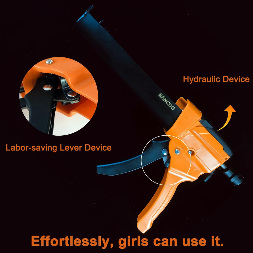 Hydraulic Dual Caulking Gun, 400mL 1:1 Epoxy Gun for Tile Grout